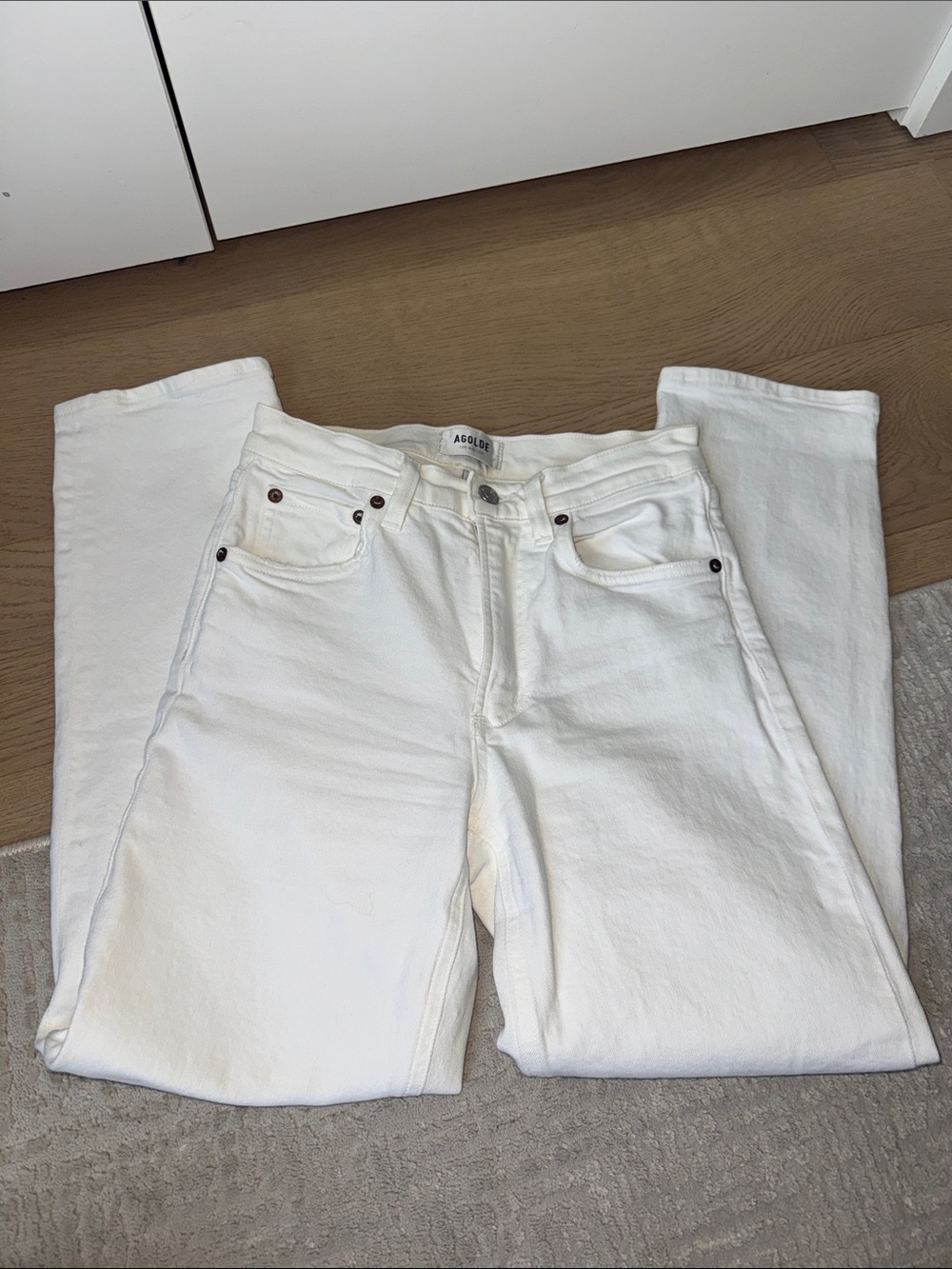 AGOLDE Women’s Straight-Leg White Jeans